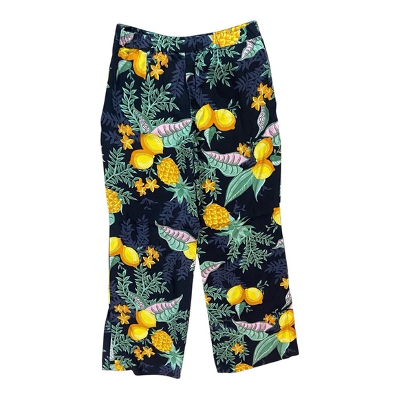 Anthropologie Maeve Escape Printed Pants Pineapple Lemon Tropical size 14 - Picture 2 of 5